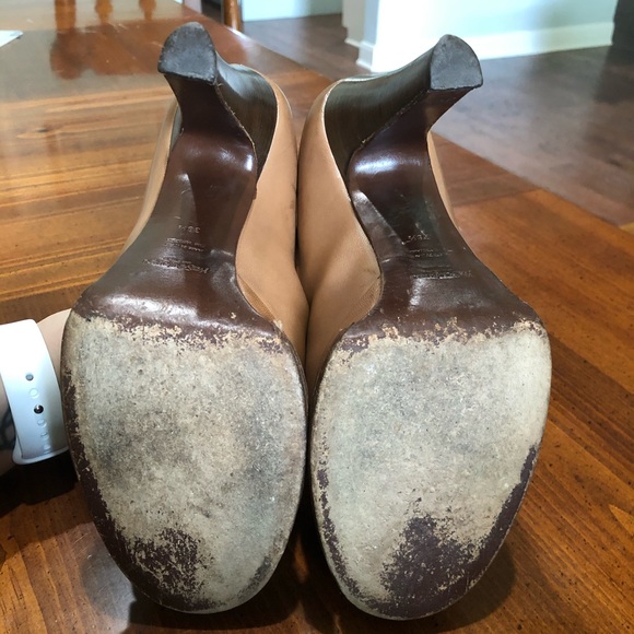 Yves Saint Laurent Brown Leather Heels w/ Strap - Picture 11 of 16